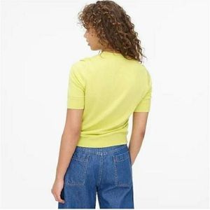 J. Crew short-sleeve silk-blend crewneck sweater